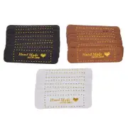 8pcs PU Leather Label Tags Gold Writing "Handmade with Love" for Handmade Garmen