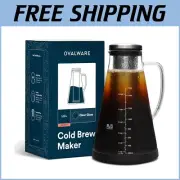 Airtight 1.5L Cold Brew Coffee Maker & Iced Tea Pitcher with Stainless Filter