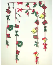 Christmas Santa Elf Laundry Clothes Mantel Garland Set of 1 or 2 Strands 9 Feet