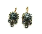 Mariana Earrings Snowflake Stone & Dark Grey Swarovski Crystal Fantasy Nirvan...