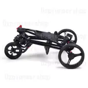 Golf Buggy Trolley Cart 3 Removable Wheel Push Pull Foldable Footbrake Mesh Bag