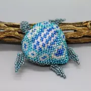 NATIVE AMERICAN BEADWORK-BEADED SEA TURTLE by FARLAN QUETAWKI-ZUNI BEADWORK