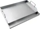 Parts DS126 Stainless Steel BBQ Cooking Griddle - Universal Flat Top with 2 Hand
