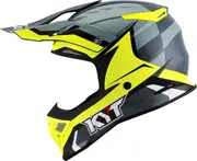 KYT Skyhawk Glowing, motocross helmet , color: Dark Grey/Grey/Neon-Yellow/Black , size: M