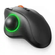 ProtoArc RGB Trackball Wireless Mouse for Computer Office Laptop PC Rechargeable Bluetooth 2.4G Ergonomic Vertical Mice Mice & Trackballs black