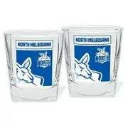 AFL Spirit Drink Glass Set Of Two - North Melbourne Kangaroos - 250ml Cup