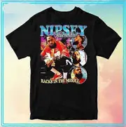 Nipsey Hussle Racks In The Middle Rap Music T-Shirt Gift For Friends & Family Style 00156 S