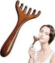 Sandalwood Scalp Massager, Sandalwood Deer Antlers Comb, Wooden Scalp Massage Comb, Scalps Sha Combs, Deer Antlers Nasal Scraper, Claw Handheld Massage Tool, Wide Tooth Head Scratcher(AntlerComb)