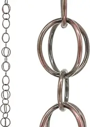 DFTDFYXYRain Chain Outdoor Rain Chains Rain Catcher Chain Aluminum Rain Chain 8.5-26.2FT Downspout Catcher for Garden Rustproof Decorative Eaves Drainage Copper Coloured Movable Hanging,3.6m(11.8ft)