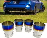 4 Pcs Stainless Steel Exhaust Tips Compatible For BMW F87 M2 F80 M3 F82 F83 M4 Auto Engine Parts(4pcs black)