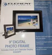 9” Digital Photo Frame With Clock & Calendar Display 128MB