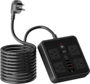 Power Board USB, 10-In-1 Power Strip with 1 USB-C Fast Charge 20W & 5 USB-A Port