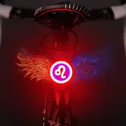 USB Charging Riding Light Rear Lamp Safety Warning Light (Leo Style) in Red Blue