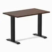 Desky Fixed Height Mini Dark Walnut Rubberwood Desk 1000 x 600mm Matte Black Frame
