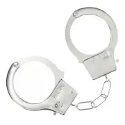 Shots Ouch! Classic Silver Metal Cuffs