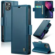 CaseMe iPhone 13 mini Folio Wallet Case Cover Apple Side Closure 13mini [Blue]