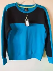 Nike Air Jordan Sweater Youth Medium Blue Lagoon/Black Jumpman-New w/tags