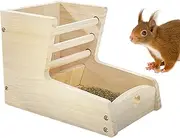 Small Animal Hay Feeder - Wooden Hay Feeder Rabbit 2-in-1 Design | Food Holder for Guinea Pig, Bunny, and Pet Habitat, Nesting Box and Hay Storage Combo for Indoor Enclosures, Cage Setup, Or Hutches