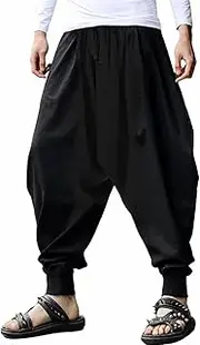 [PERDONTOO] Men Women Cotton Harem Yoga Baggy Genie Boho Pants