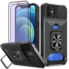 Hybrid [Scratch/Dust Proof] Armor Defender Stand Case Card Slot for iPhone 12 13