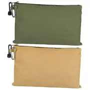 Canvas Tool Bag Water Resistant, 2pcs Tool Pouches with Zipper and Carabiner,