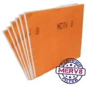 Pack of 6 - MERV8 10 x 10 x 1 Filter Pads Orange / White Anti-Microbial Media
