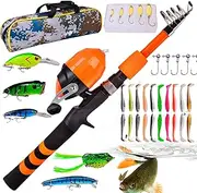Toddler Fishing Pole | Soft Portable Telescopic Kid Fishing Pole Set | Angling Accessories, Rod & Reel Combos for Survival, Power Outages, Camping