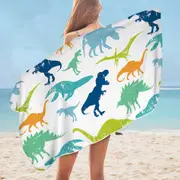 Worn Multi Colored Dinosaurs Microfiber Beach Towel