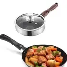Nonstick Frying Pan with Lid and Detachable Handle Saucepan Pan Flat Bottom