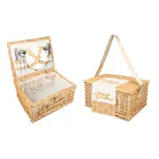 Good Vibes Picnic Basket Willow Retro Dot 40 X 30 X 20cm