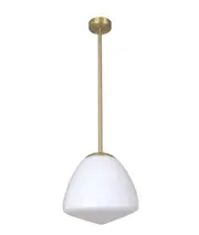 CIOTOLA Interior Tipped Dome Frosted Glass Pendant Light- Medium/Antique Brass