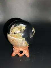 Volcanic Agate Sphere Quartz Crystal Ball, Amazing UV Reaction