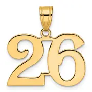 14k Yellow Gold Polished Number 26 Pendant