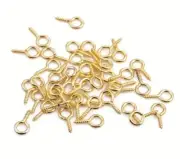 200 Small 10mm Tiny Mini Eye Pins Hooks Eyelet Screw Threaded Jewelry Making 1cm