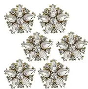 [Generic] Cufflinks for Women, Reduced Snap Button Covers - 6x Small Button Cover, Rhinestone Cufflinks Cover for Women, riferimento alla descrizione, Rhinestone and Alloy, Reference description