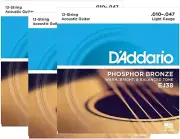 D'Addario Guitar Strings 3 Sets EJ38 12-String Phosphor Bronze Acoustic