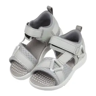 【布布童鞋】Moonstar日本速乾活力灰色兒童機能涼鞋(I1C817J)