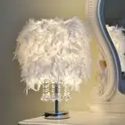 Feather Night Light Bedside Table Lamp Living Room Bedroom Home Bookroom Decors
