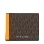 MICHAEL KORS 短夾 皮夾 老花防刮PVC皮革 男夾 短夾 皮夾 錢包 M63821 橘色MK(現貨)▶指定OUTLET商品5折起☆現貨【送禮首選★APP下單點數4倍送】