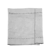 Hand Hemstitched Dining Table Runner Dresser Scarves, Silver Thread8559