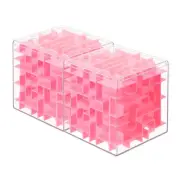 2 Pcs Labyrinth Puzzle Box, Puzzle Cube Game Puzzle Box (Pink, 3.15-Inch)
