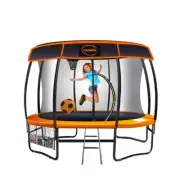 Kahuna 12ft Trampoline Free Safety Net Spring Pad Cover Mat Roof Basketball Set