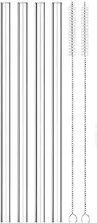 Straws Set Fit for Yeti Rambler Bottle, Including 4pcs Replacement Straws and 2pc Cleaning Brush, 9.6 inch Length Drinking Straws Reusable Replacement Straws