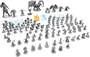 Blacklist Games Miniatures: Fantasy Series 1 Stretch Goals - 131 Minis - 66 Styles - 10 Large Figures - 1 Giant 1 Dragon - 3 Colors - Highly Detailed (131 Items)