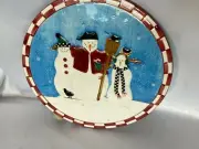 Sakura Ceramic DEBBIE MUMM SNOWMAN TRIVET~9.75 Christmas Hot Plate