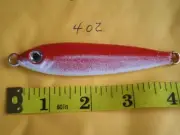 2 PCS. ANCHOVY FISH JIG/CASTING SPOON STYLE LURE BAIT, 4 OZ. RED/WHITE