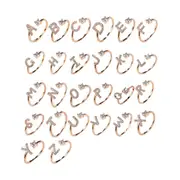 Adjustable Open Zircon Initial Ring A-Z Letters Fashion Womens Jewelry Gift