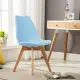 E-home EMSB北歐經典造型軟墊櫸木腳餐椅-藍色