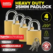 Handy Hardware [4PCE] Padlocks Strong Secure Multipurpose 25mm