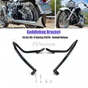 Motorcycle Saddlebag Bracket Mount Rail For Harley Softail Deluxe FLSTN 2005-17